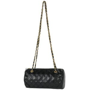 Chanel Coco Mark Chain Shoulder Bag Matelasse Cylindrical Black